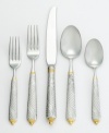 Intricate details and lustrous gold accents lend extraordinary grandeur to your table. Byzantine Gold place settings from Yamazaki feature richly embossed hollow handles, the perfect complement for an elaborate feast.