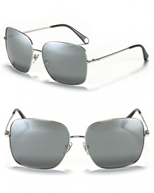 Look as radiant as the sun in these chic square shaped aviators with gold mirror lenses from D&G . Look as radiant as the sun in these chic square shaped aviators with gold mirror lenses from D&G .