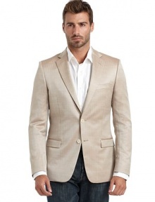 THE LOOKHerringbone designNotch lapelLong button cuff sleevesTwo-button front closure Chest welt pocketContoured seams through the waistFront flap pocketsSide vented hemTHE FITAbout 29 from shoulder to hemTHE MATERIAL55% silk/45% woolFully linedCARE & ORIGINDry cleanMade in Croatia THE LOOKHerringbone designNotch lapelLong button cuff sleevesTwo-button front closure Chest welt pocketContoured seams through the waistFront flap pocketsSide vented hemTHE FITAbout 29 from shoulder to hemTHE MATERIAL55% silk/45% woolFully linedCARE & ORIGINDry cleanMade in Croatia