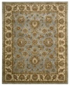 Featuring Persian-inspired patternwork, the Rajah area rug from Nourison updates this detailed design with a completely luminous and regal colorway. Crafted in India of sumptuous New Zealand wool pile for incredible color-recognition, design clarity and a luxuriously soft feel.