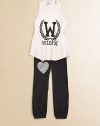 She'll never want to take off this comfy, cozy knit with prep school theme.ScoopneckSleeveless racerbackPullover styleRound hemCottonMachine washImported