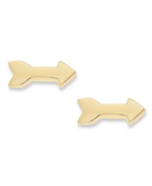 Get the point. Studio Silver's arrow stud earrings are set in 18k gold over sterling silver for a fashion-forward statement. Approximate width: 1/4 inch. Get the point. Studio Silver's arrow stud earrings are set in 18k gold over sterling silver for a fashion-forward statement. Approximate width: 1/4 inch.