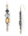 Clean lines meet a shot of rhinestone sparkle-this pair of Juicy Couture drop earrings is yours to treasure forever.