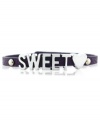 Sweetheart appeal. This bracelet from BCBGeneration is crafted from silver-tone mixed metal and purple PVC for a stylish touch to let you know you're loved. Approximate length: 8 inches.