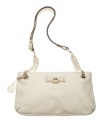 Finish off any look with this polished DKNY clutch for a classically chic appeal. Easily transition this look from day to night with the adjustable snap that allows you to convert the crossbody strap to shoulder length.