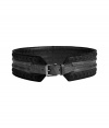 Pull together timeless-modern looks with Belstaffs chic embossed leather/suede belt, detailed with modern stitching for an understated urban edge - Textured front buckle closure, smooth leather reverse - Layer over fitted knit dresses and finish with jet black accessories