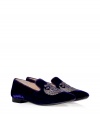 An elegant take on this trend-favorite style, Emilio Puccis rich violet slippers lend an ultra luxe edge to daytime looks - Round toe, metallic embroidery, tonal leather piping - Slips on - Wear with tailored trousers and just as bright tops
