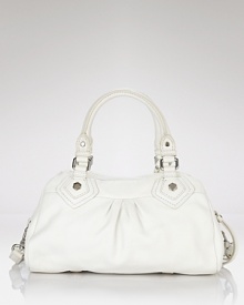 Do the white thing with MARC BY MARC JACOBS' starkly hued leather satchel. In a most-wanted shape, shoulder this style as an enviable alternative to the staid black bag. Do the white thing with MARC BY MARC JACOBS' starkly hued leather satchel. In a most-wanted shape, shoulder this style as an enviable alternative to the staid black bag.