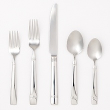 This stylish collection of flatware is modern and minimalist, making it perfect for everyday use. But it's also truly comprehensive, including service for 12, a 5-piece hostess set, 5 additional serving pieces and 12 steak knives. With the Duxbury collection, you're always ready to entertain. This stylish collection of flatware is modern and minimalist, making it perfect for everyday use. But it's also truly comprehensive, including service for 12, a 5-piece hostess set, 5 additional serving pieces and 12 steak knives. With the Duxbury collection, you're always ready to entertain.