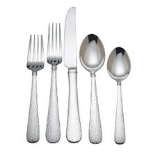 Takoma offers a delightful blend of the old and the new. This richly detailed pattern blends the time-honored craft and unmistakable look of hand-forged metal with sleek styling and a modern flair. Perfect for both casual and formal dining, Takoma is crafted of worry-free stainless steel. Takoma offers a delightful blend of the old and the new. This richly detailed pattern blends the time-honored craft and unmistakable look of hand-forged metal with sleek styling and a modern flair. Perfect for both casual and formal dining, Takoma is crafted of worry-free stainless steel.