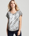 A graphic tie-dye print makes a bold statement on this Soft Joie tee--the perfect topper to your favorite jeans.