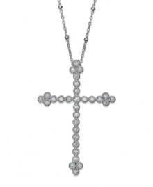 Display your faith in style. This charming four-point cross pendant shines with the addition of full-cut diamonds (3/8 ct. t.w.) in sterling silver. Approximate length: 18 inches. Approximate drop length: 1-1/2 inches. Approximate drop width: 1 inch. Display your faith in style. This charming four-point cross pendant shines with the addition of full-cut diamonds (3/8 ct. t.w.) in sterling silver. Approximate length: 18 inches. Approximate drop length: 1-1/2 inches. Approximate drop width: 1 inch.