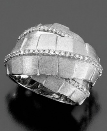 Distinctly modern style with a fabulous finish. This glamorous ring from Balissima by Effy Collection features round-cut diamond (3/8 ct. t.w.) set in sterling silver. Size 7. Distinctly modern style with a fabulous finish. This glamorous ring from Balissima by Effy Collection features round-cut diamond (3/8 ct. t.w.) set in sterling silver. Size 7.