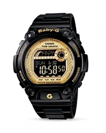 Casio's two-tone ticker flaunts gold details on a chunky silhouette. Boasting high-tech features and an athletic flair, this watch is a geek chic must-have. Casio's two-tone ticker flaunts gold details on a chunky silhouette. Boasting high-tech features and an athletic flair, this watch is a geek chic must-have.