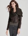 Andrew Marc's leather jacket features a cool, cropped silhouette and modern asymmetric zip for up-to-the-minute style.