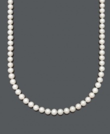 Effortless style that lends a sophisticated look. This beautiful Belle de Mer necklace features AA cultured freshwater pearls (8-9 mm) with a 14k gold clasp. Approximate length: 18 inches. Effortless style that lends a sophisticated look. This beautiful Belle de Mer necklace features AA cultured freshwater pearls (8-9 mm) with a 14k gold clasp. Approximate length: 18 inches.