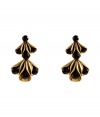 Inject vintage glamour into you cocktail ready look with these Art Deco-style sculptural earrings from Hoss Intropia - Gold-toned metal, black resin embedded stones - For pierced ears - Wear with swept up hair and boatneck tees, or with flirty cocktail dresses and retro accessoires