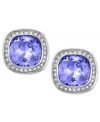 Swarovski adds glamour with a simple touch in the Simplicity stud earrings. Crafted from rhodium-plated mixed metal, the earrings feature a Provence Lavender crystal, offset by pave accents. Approximate diameter: 3/5 inch.