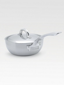 An elegant, professional-grade sauce pan is manufactured with exclusive multi-ply construction, a specially designed combination of stainless steel and aluminum alloys for lifetime performance, durability An elegant, professional-grade sauce pan is manufactured with exclusive multi-ply construction, a specially designed combination of stainless steel and aluminum alloys for lifetime performance, durability