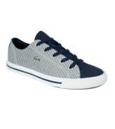 Embrace your inner tomboy with the perfectly preppy L27 24 sneakers by Lacoste. The canvas upper makes them great for kicking back.