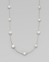 From the Scultura Collection. Multi-shaped, silver-framed cabochons of lustrous mother-of-pearl, spaced along a delicate chain.Mother-of-pearlSterling silverLength, about 42Lobster claspImported