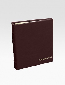 Handsome design crafted of hand-stained Italian goatskin is the perfect way to keep treasured photos neat and organized in clean pocket pages. 18 leaves hold 36 4 X 6 photographs 5½ X 6¾ Made in USAFOR PERSONALIZATIONSelect a color and quantity, then scroll down and click on PERSONALIZE & ADD TO BAG to choose and preview your monogramming options. Handsome design crafted of hand-stained Italian goatskin is the perfect way to keep treasured photos neat and organized in clean pocket pages. 18 leaves hold 36 4 X 6 photographs 5½ X 6¾ Made in USAFOR PERSONALIZATIONSelect a color and quantity, then scroll down and click on PERSONALIZE & ADD TO BAG to choose and preview your monogramming options.