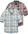 Add some color to your world with one of these plaid shirts from Guess.