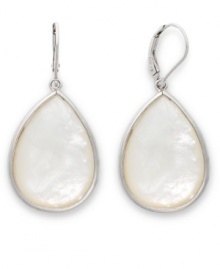 A shimmering sensation. Delicate drops feature bezel-set Mother of Pearl (25 mm x 18 mm) in a smooth sterling silver setting. Earrings feature a leverback clasp. Approximate drop: 3/4 inch. A shimmering sensation. Delicate drops feature bezel-set Mother of Pearl (25 mm x 18 mm) in a smooth sterling silver setting. Earrings feature a leverback clasp. Approximate drop: 3/4 inch.