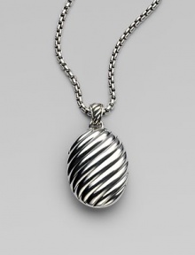 From the Sculpted Cable Collection. A beautifully textured piece to keep precious memories nearby. Sterling silverHolds two photosSize, about 1½Fixed baleImported Please note: Chain sold separately. From the Sculpted Cable Collection. A beautifully textured piece to keep precious memories nearby. Sterling silverHolds two photosSize, about 1½Fixed baleImported Please note: Chain sold separately.