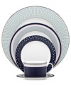 Special occasions shape up chic with the Mercer Drive serving bowl, featuring a geometric design in platinum-banded china. A modern balance of fun and formal from kate spade new york.