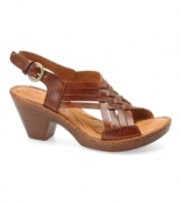 Dream weaver: The Carrine sandals from Born add a rich finish to any style with their vintage-inspired box weave vamp, luxe leather and smart heel.