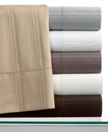 True luxury lies in the details! The 600-thread count Egyptian cotton sheet features a subtle striping that brings an elegant accent to your bedding without overpowering your space. Irresistibly soft and incredibly luscious with a two-ply construction that wraps you up in ultimate comfort. (Clearance)