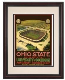 The Wolverines shut out the Buckeyes and christened their new Ann Arbor stadium with a win on October 22, 1927. This framed and restored program cover preserves the home of Michigan football just as it was on the day of its glorious dedication.