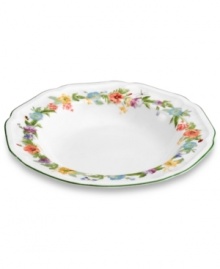 A fresh take on a classic design, the Antique Garden vegetable bowl features vintage florals in creamy porcelain with evergreen trim for a charming casual table. Coordinates with Antique White and Antique Orchard dinnerware, also by Mikasa. A fresh take on a classic design, the Antique Garden vegetable bowl features vintage florals in creamy porcelain with evergreen trim for a charming casual table. Coordinates with Antique White and Antique Orchard dinnerware, also by Mikasa.