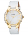 Remarkable style from Citizen. This blemish-free Ciena watch boasts glistening diamond accents and golden details.