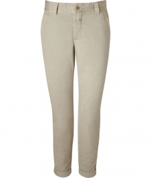 These modernized chinos amp up your casual look with an oh-so-current cropped silhouette and flattering skinny fit - Slim fit, zip with button closure, belt loops, slant pockets, back patch pockets, cuffed hem - Style with a printed blouse, boyfriend cardigan, and embellished ballet flats These modernized chinos amp up your casual look with an oh-so-current cropped silhouette and flattering skinny fit - Slim fit, zip with button closure, belt loops, slant pockets, back patch pockets, cuffed hem - Style with a printed blouse, boyfriend cardigan, and embellished ballet flats