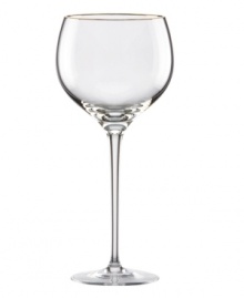 Radiating grace in fine crystal with a delicately banded edge, the Lenox Eternal Gold Signature wine glass adds a note of timeless refinement to any table setting. Qualifies for Rebate Radiating grace in fine crystal with a delicately banded edge, the Lenox Eternal Gold Signature wine glass adds a note of timeless refinement to any table setting. Qualifies for Rebate
