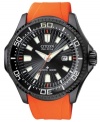 A true pearl of the sea, this Pro-Master Diver watch can be submerged up to 300 meters! With a vibrant orange strap and light-catching Eco-Drive tech.