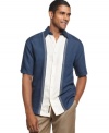 Lighten up your look with a touch of airy linen. This easy, casual shirt from Cubavera keeps the weekend rolling. (Clearance)