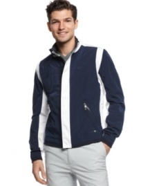 This ultra-lightweight jacket from Hugo Boss is a stand alone of style. This ultra-lightweight jacket from Hugo Boss is a stand alone of style.