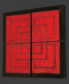 Four panels of textured red squares give your home a modern, artistic edge. Display individually or as one large piece for maximum drama. Four panels of textured red squares give your home a modern, artistic edge. Display individually or as one large piece for maximum drama.