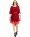 Jessica Simpson's latest plus size dress is all about contrast, combining pleats with tiers and bold hues.