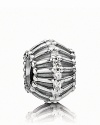 This dramatic sterling silver PANDORA charm is laced with sparkling cubic zirconia stones.