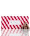 Stripe it rich. This little red box holds one pound of Frango's famous candy cane mint chocolate. A limited edition, they're sure to disappear before your eyes.