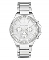 Beautify everyday with this bright steel watch by Michael Kors.