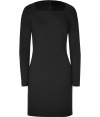 With its perfect proportions and wear-everywhere black coloring, Hugos long sleeved dress is perfect for taking polished office days into chic city cocktails - Square neckline, long sleeves, hidden back zip, tailored fit - Pair with heels and chunky statement jewelry