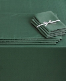 All together now. This clever and incredibly versatile Westin table in a bag set includes a tablecloth, napkins and placemats for up to eight guests. A hunter-green hue and subtle texture add to its timeless appeal. All together now. This clever and incredibly versatile Westin table in a bag set includes a tablecloth, napkins and placemats for up to eight guests. A hunter-green hue and subtle texture add to its timeless appeal.