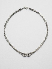 From the Derby Collection. A sterling silver buckled design accented with iconic caviar texture and dazzling diamonds. Sterling silverDiamonds, .11 tcwLength, about 16Lobster clasp closureImported From the Derby Collection. A sterling silver buckled design accented with iconic caviar texture and dazzling diamonds. Sterling silverDiamonds, .11 tcwLength, about 16Lobster clasp closureImported