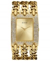 Rock non-stop glam with the crystal sparkle on this multi-chain watch from GUESS.