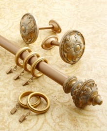 A bright, instant update, the Loire window clip rings feature a rich gold finish. Subtle darkened details present a decidedly regal accent to any traditional setting. A bright, instant update, the Loire window clip rings feature a rich gold finish. Subtle darkened details present a decidedly regal accent to any traditional setting.
